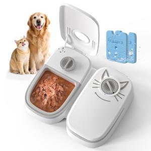 Automatic 2-Meal Cat Feeder with Refrigerated Dispenser