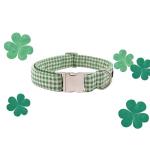 Lionet Paws Adjustable Dog Collar - Green & White