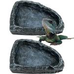 2-Pack Reptile Food and Water Corner Dishes