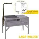 Wooden Tortoise Habitat with Adjustable Lamp Holder