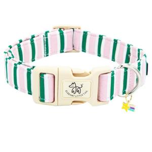 Cute Pink and Green Adjustable Dog Collar