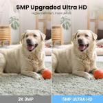 5MP Pet Camera with Dual Wi-Fi and App