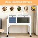 Spacious Wooden Tortoise Habitat with Storage and Light