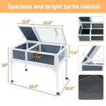 Spacious Wooden Tortoise Habitat with Storage and Light