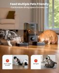 Cordless WiFi Automatic Cat Feeder for Two Cats