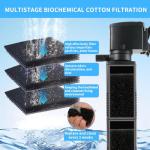 Powerful Submersible Aquarium Filter for Large Tanks