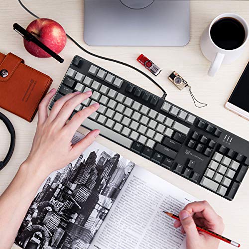 Merdia Gaming Keyboard with Blue Switch and White LED