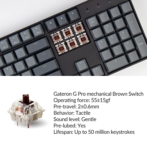 Keychron K10: Bluetooth Wireless Mechanical Keyboard - Gateron G Pro Brown