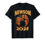 Gavin Newsom 2028 Satire Patriot Muscle Tee