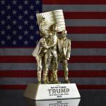 Trump Gold Statue: Fun Political Desk Ornament