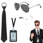 Secret Service Costume Set with Sunglasses and Earpiece