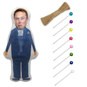 Elon Musk Voodoo Doll: You're Fired! Pin Holder