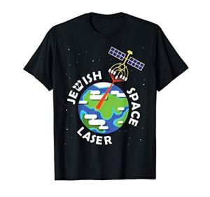 Jewish Space Laser Menorah Satellite Humor T-Shirt