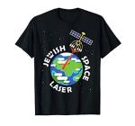 Jewish Space Laser Menorah Satellite Humor T-Shirt