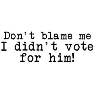 Don't Blame Me! I Didn't Vote Sticker