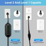 Portable Level 1 & 2 EV Charger with 25FT Cable