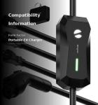 Portable 16A Level 1/2 EV Charger with 25FT Cable