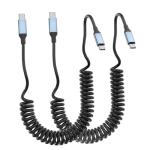 Coiled 3FT USB C Fast Charging Cable 2-Pack
