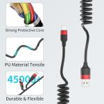 Coiled USB C Car Charging Cable, 2 Pack