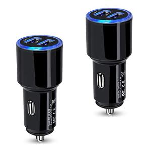Dual Port USB Fast Car Charger - 2 Pack
