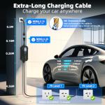 Portable 16Amp EV Charger with 17Ft Cable