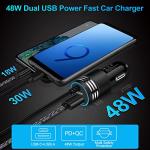 48W Fast USB C Car Charger with Cable