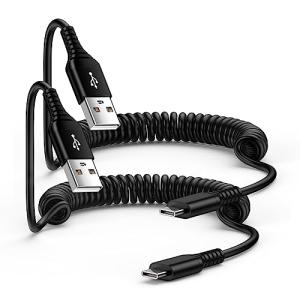 Coiled USB-C Charger Cable for Samsung Devices 2-Pack