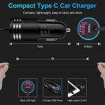 48W Fast USB C Car Charger with Cable