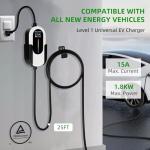 Portable Level 1 EV Charger with 25FT Cable