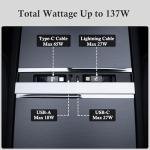 Tesla Center Console USB Hub Charger with Fast Cables