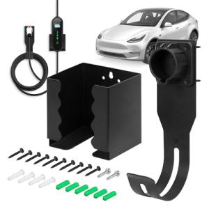 Wall-Mount EV Charger Holder with J-Hook