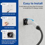 Anina Wall Mount EV Charger Holder for SAE J1772