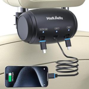 MAGJIEYX 3-in-1 Retractable Car Charging Station