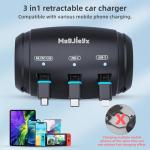 MAGJIEYX 3-in-1 Retractable Car Charging Station