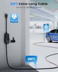 Portable 24Amp Level 2 EV Charger with 25FT Cord