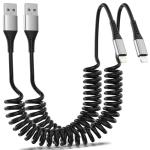 Coiled Lightning Cable for Fast iPhone Car Charging