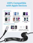 Coiled Lightning Cable for Fast iPhone Car Charging