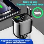Ankuee 4-in-1 Retractable Car Charger Adapter