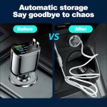 Ankuee 4-in-1 Retractable Car Charger Adapter