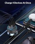 4-Port USB C Car Charger with Fast Charging