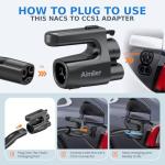 AIMILER NACS to CCS EV Adapter, 500A 1,000V