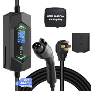 Portable Level 2 EV Charger 25ft 40A NEMA 14-50