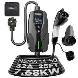 SEGUMA 32Amp Level 2 EV Charger with 25ft Cable