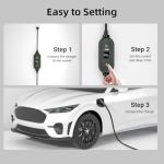 Portable Level 1&2 EV Charger with 25FT Cable