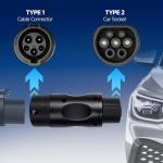 Type 1 to Type 2 EV Charger Adapter