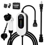 Portable Level 1&2 EV Charger with 25FT Cable
