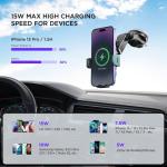 15W Wireless Car Charger with LED Backlight