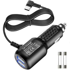 Dual Port USB Car Charger Cable, 11.5ft