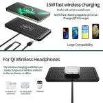 LOOSAU 15W Wireless Car Charger Pad for Phones