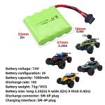 MOONZON 7.4V 1000mAh Lithium Battery with Charger